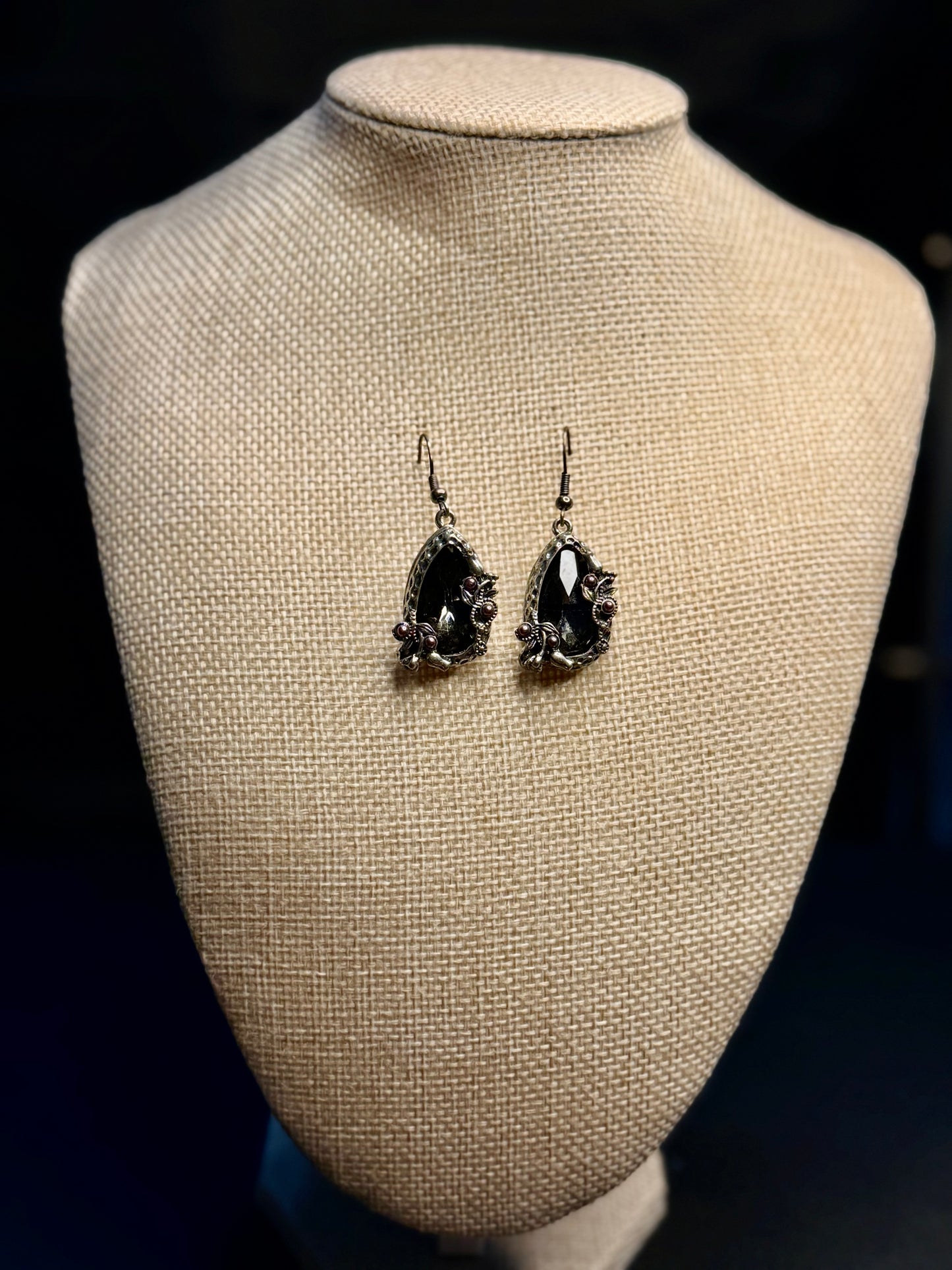 Midnight Rose Teardrop Earrings