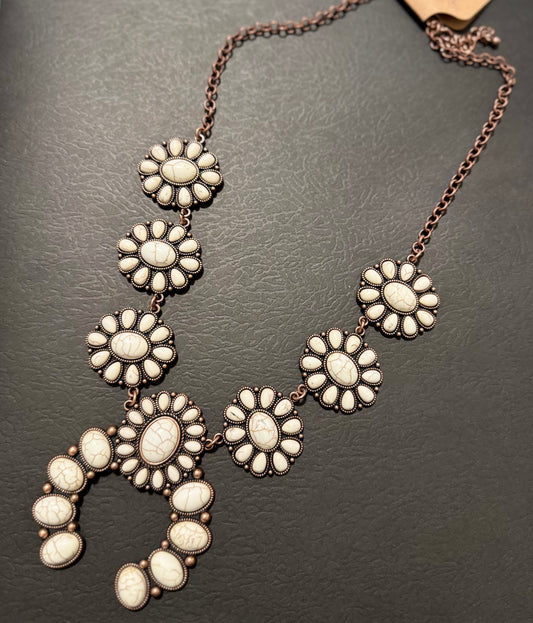 Ivory Blossom Squash Blossom Necklace