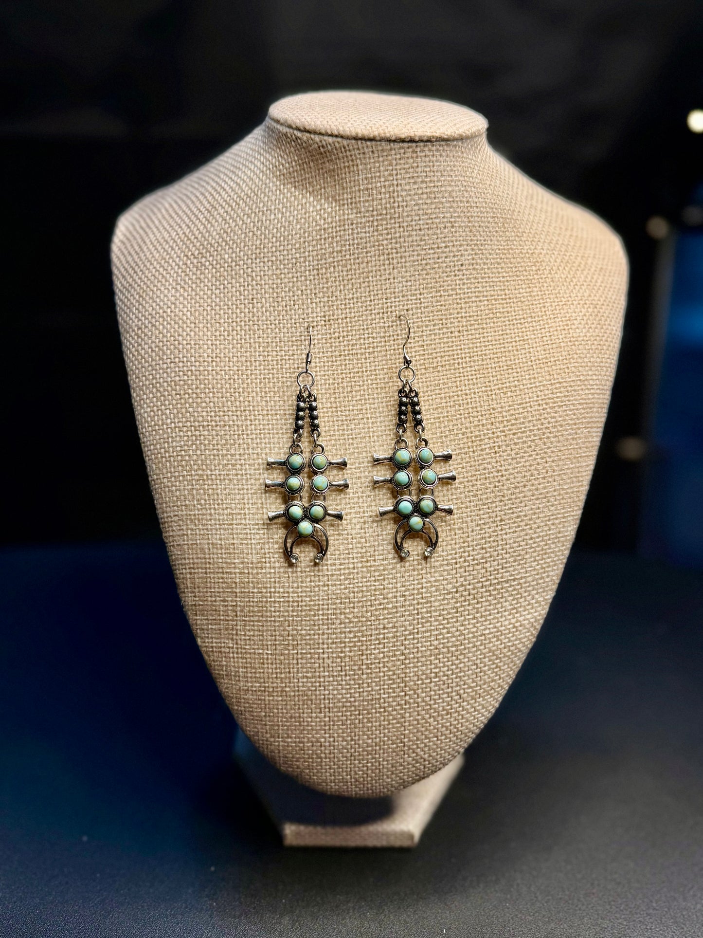 Desert Moon Turquoise Dangle Earrings