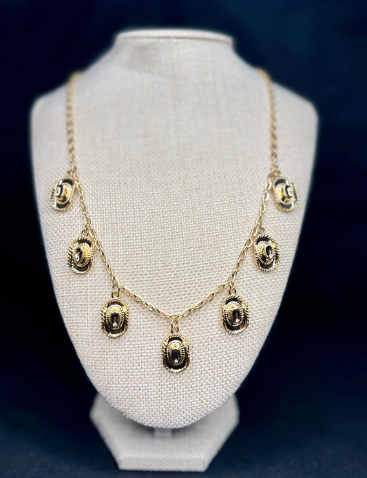 Golden Concho Charm Necklace