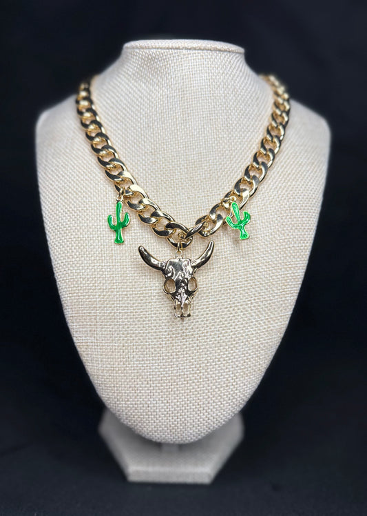 Desert Trails Longhorn Charm Necklace