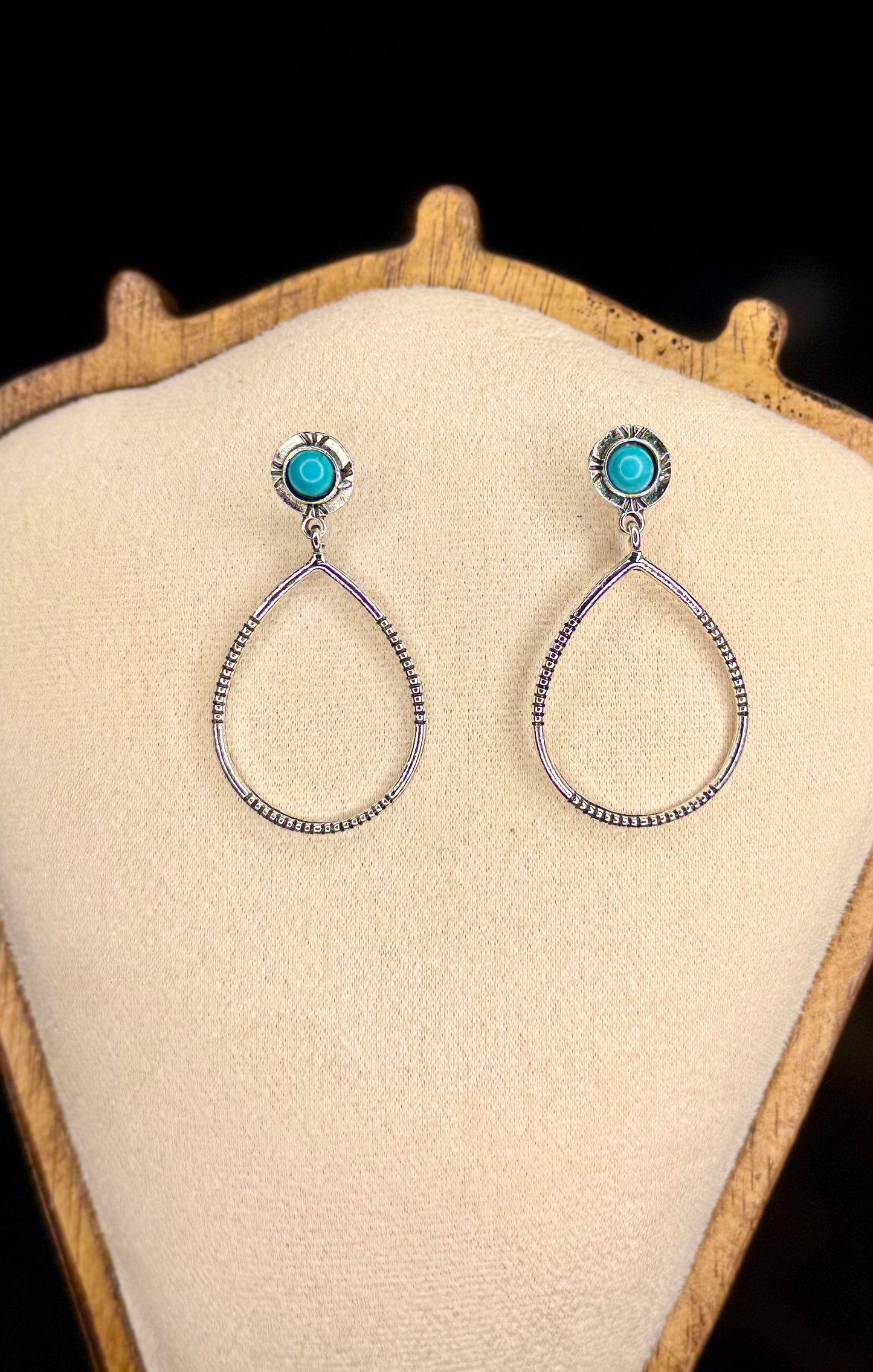 Turquoise Teardrop Hoop Earrings