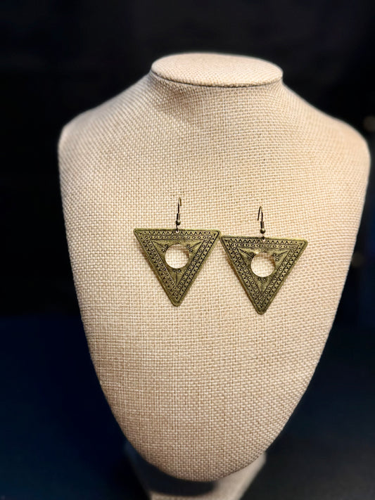Golden Mesa Triangle Earrings
