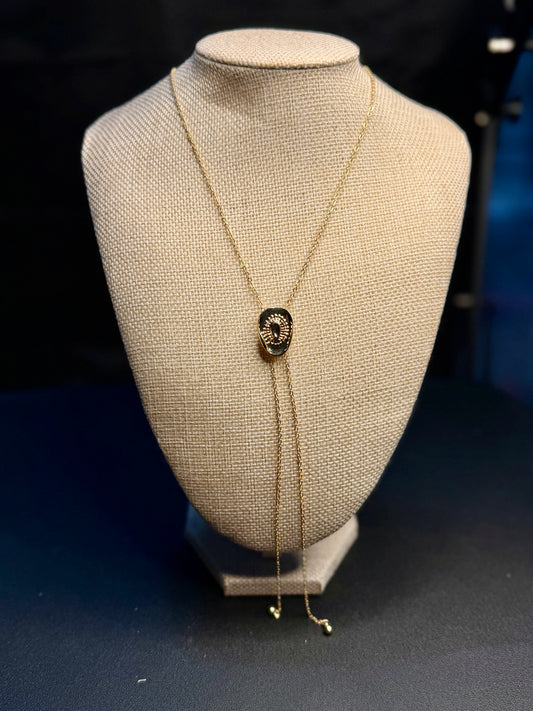 Golden Rodeo Hat Lariat Necklace