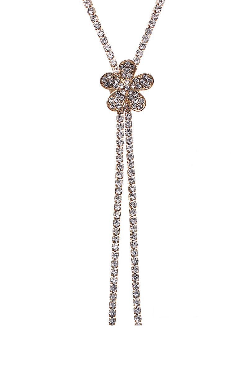 Crystal Cascade Lariat Necklace