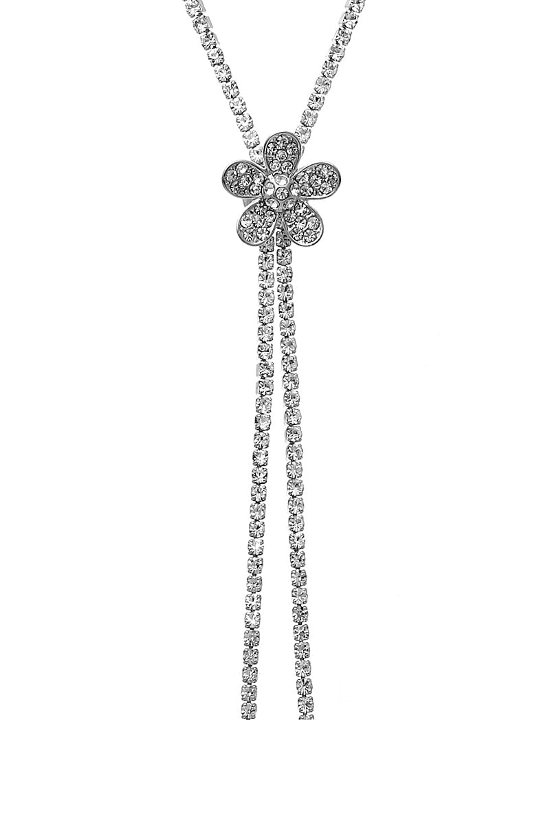 Crystal Cascade Lariat Necklace