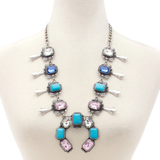 Desert Bloom Squash Blossom Statement Necklace